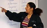 The communicative teaching methodology is employed at our language school